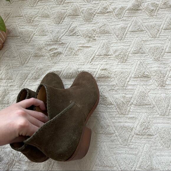 Jack Rogers Olive Suede Ankle Booties - Picture 7 of 11